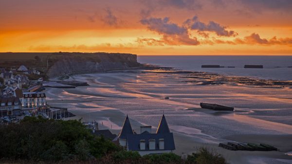 Mulberry Harbour in Arromanches-les-Bains, Normandy, France
