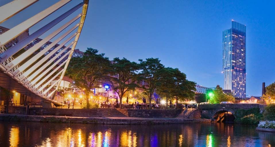 Merchants and the Beetham Tower, Castlefield, Manchester, England