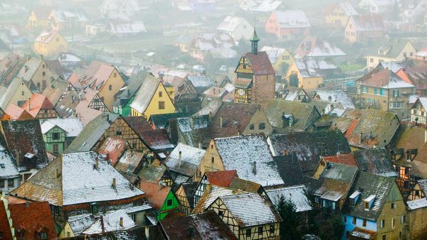 The village of Riquewihr in Haut-Rhin, Alsace, France