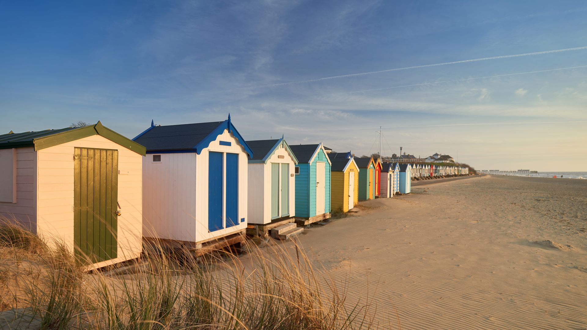 Traditional beach huts, Southwold, Suffolk Heritage Coast, England