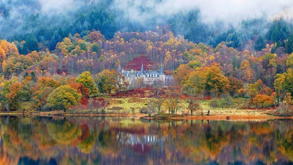 Tigh Mor and Loch Achray surrounded by fog, Perthshire