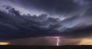 Thunderstorm over the prairie in Montana (© Artbeats) &copy; (Bing Australia)