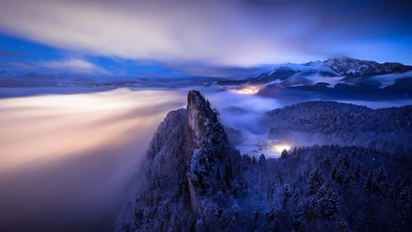Panoramic view of the Berchtesgaden Alps, Bavaria, Germany