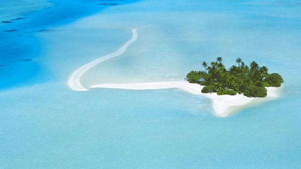 Luftaufnahme des Nord-Malé-Atolls, Malediven