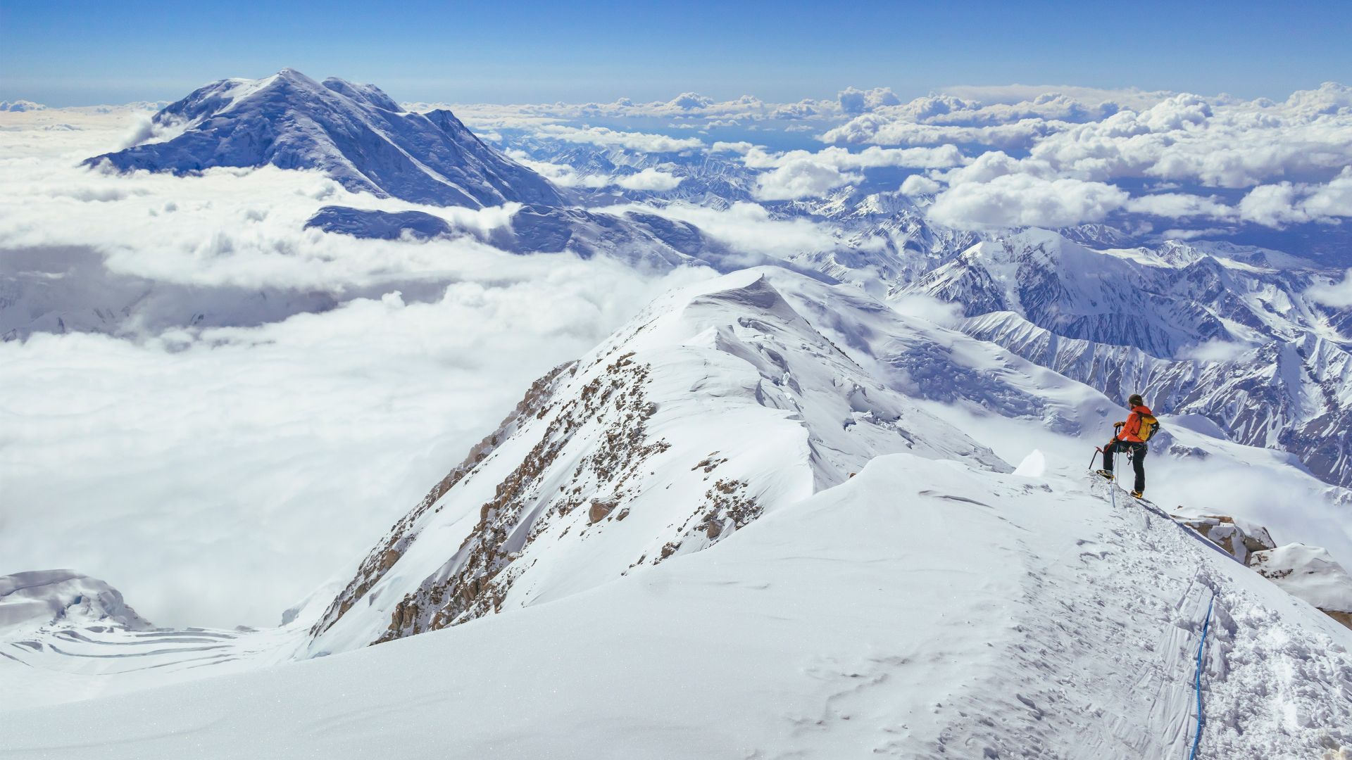 Climber on Denali, Denali National Park, Alaska