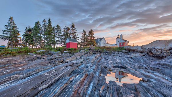 Pemaquid Point Light in Maine\'s Damariscotta region, USA