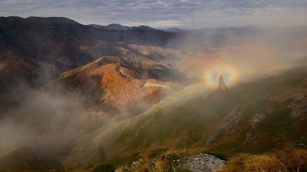 Brocken spectre in Central Balkan National Park, Bulgaria