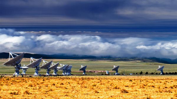 The Karl G. Jansky Very Large Array (VLA) radio telescope, west of Socorro, New Mexico, USA