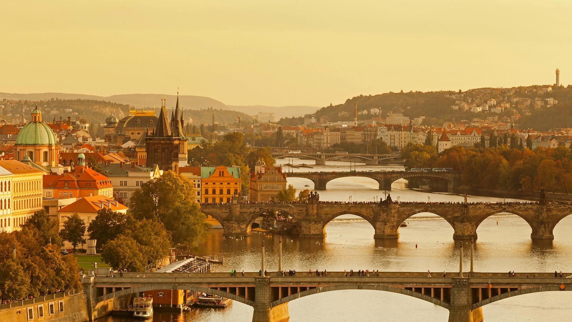 Bridges over the Vltava River, Prague, Czech Republic