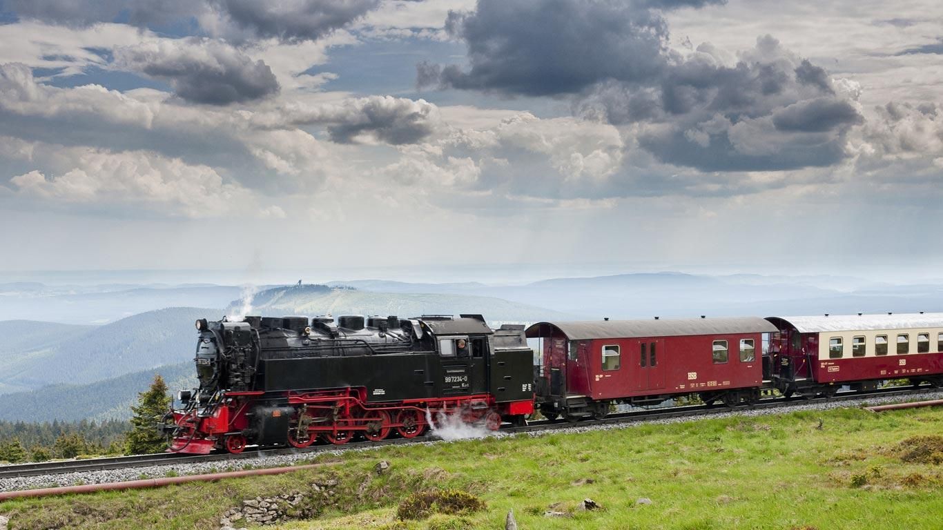 Die Brockenbahn, Harzer Schmalspurbahnen, am Brocken, Sachsen-Anhalt, Deutschland
