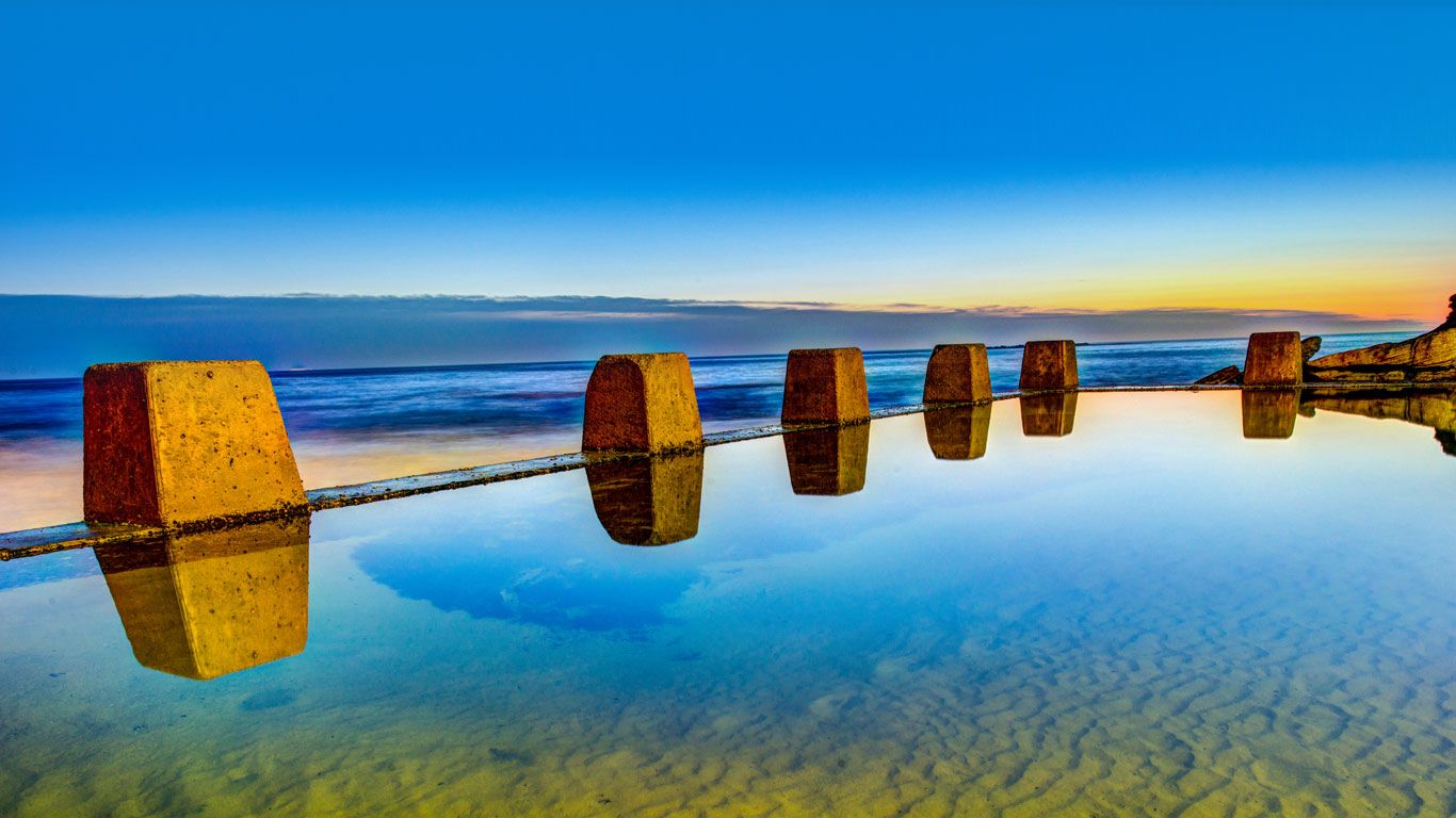 Pool at sunrise in Coogee, outside Sydney, New South Wales, Australia