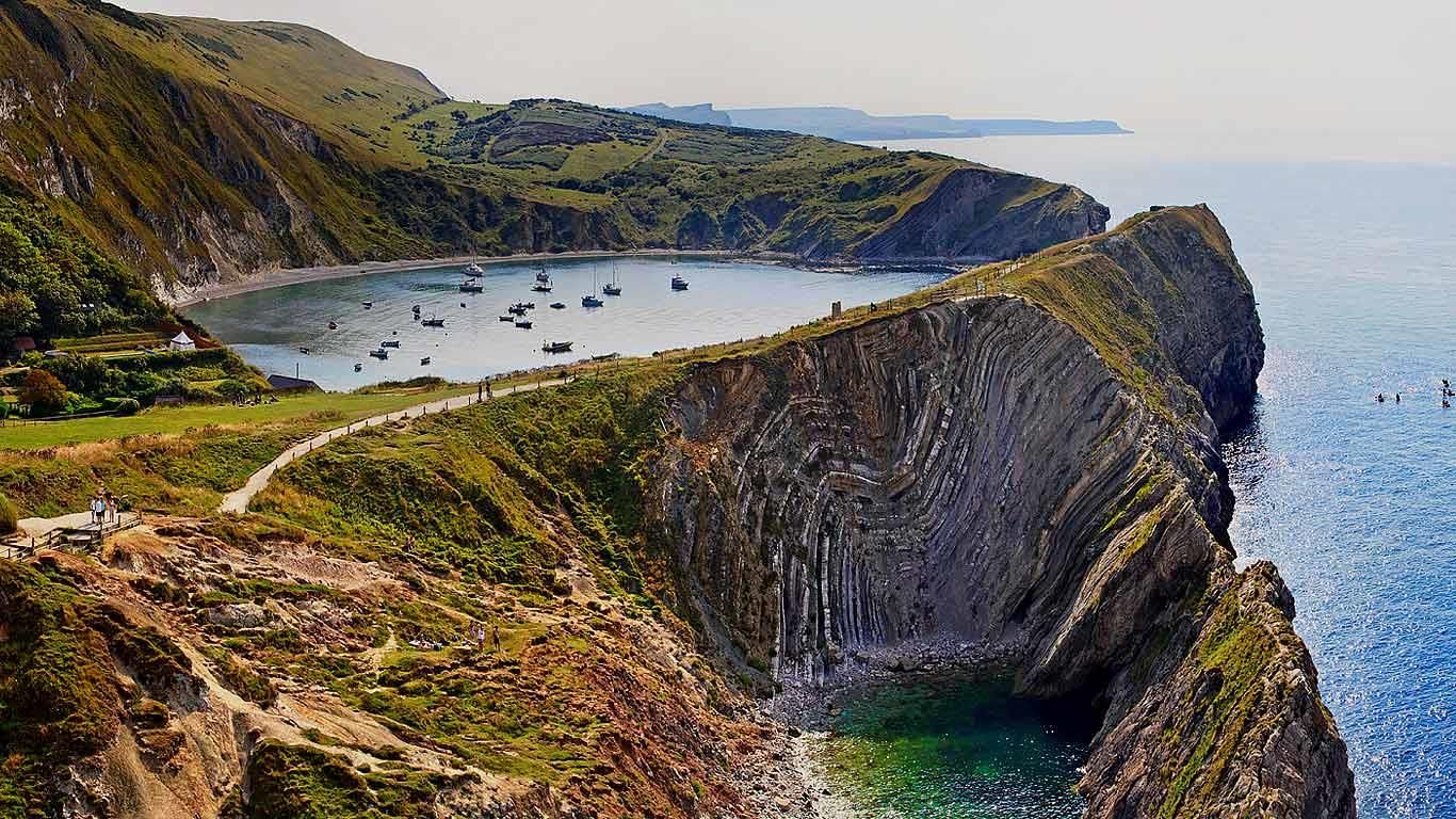 Lulworth Cove along Jurassic Coast, England