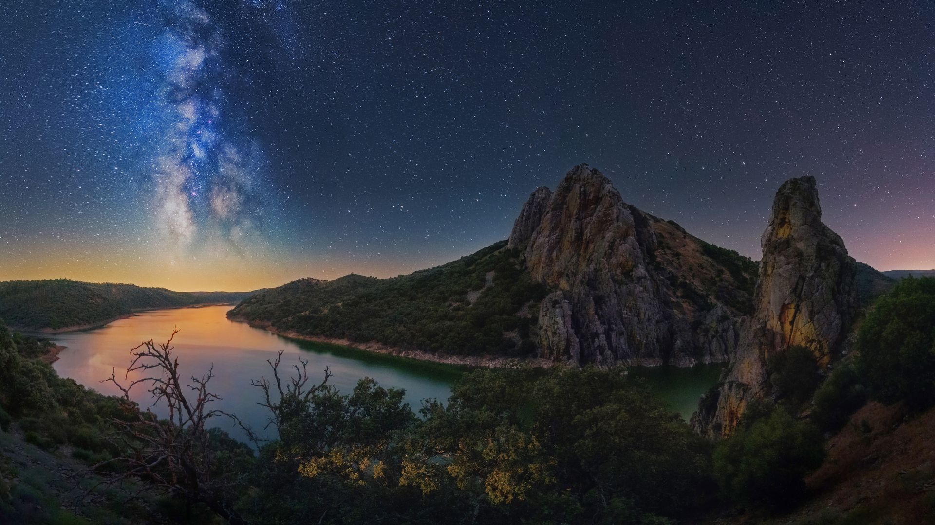 Milky Way over the Tagus river, Monfragüe National Park, Spain