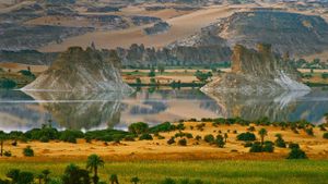 Lake in the Ounianga Serir, northern Chad (© George Steinmetz/Corbis)(Bing United States)