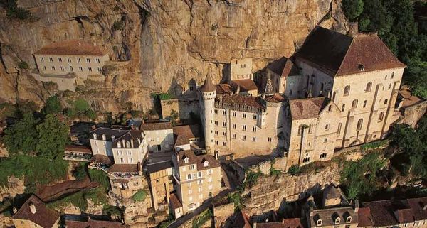Citadelle de Rocamadour vue d’au-dessus, Lot, Midi-Pyrénées