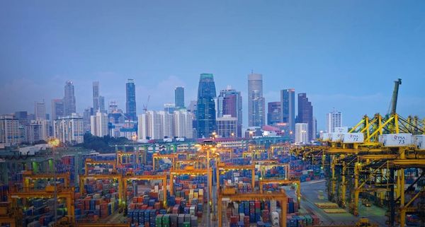 Shipping containers at the Port of Singapore Authority, Singapore