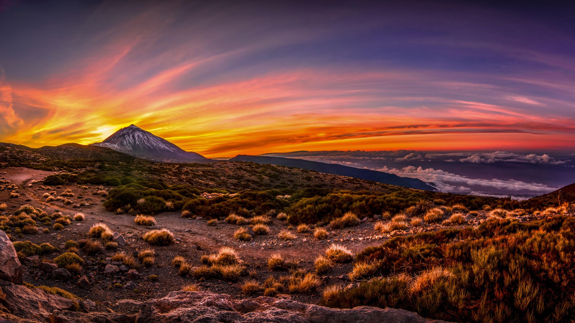 Sunset at Teide National Park, Tenerife, Canary Islands, Spain