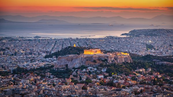 Vista sull'Acropoli ateniese, Grecia
