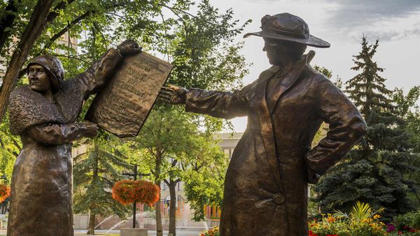 The Famous Five monument sculpted by Barbara Paterson, Calgary