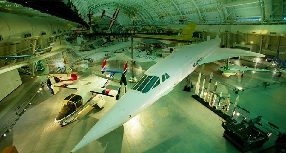 Aircraft on display at the Steven F. Udvar-Hazy Center, the Smithsonian National Air and Space Museum's facility at Washington Dulles International Airport, Virginia