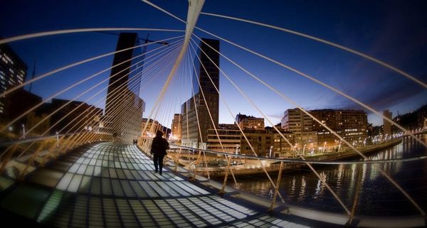 Puente Zubizuri  in Bilbao, Spain