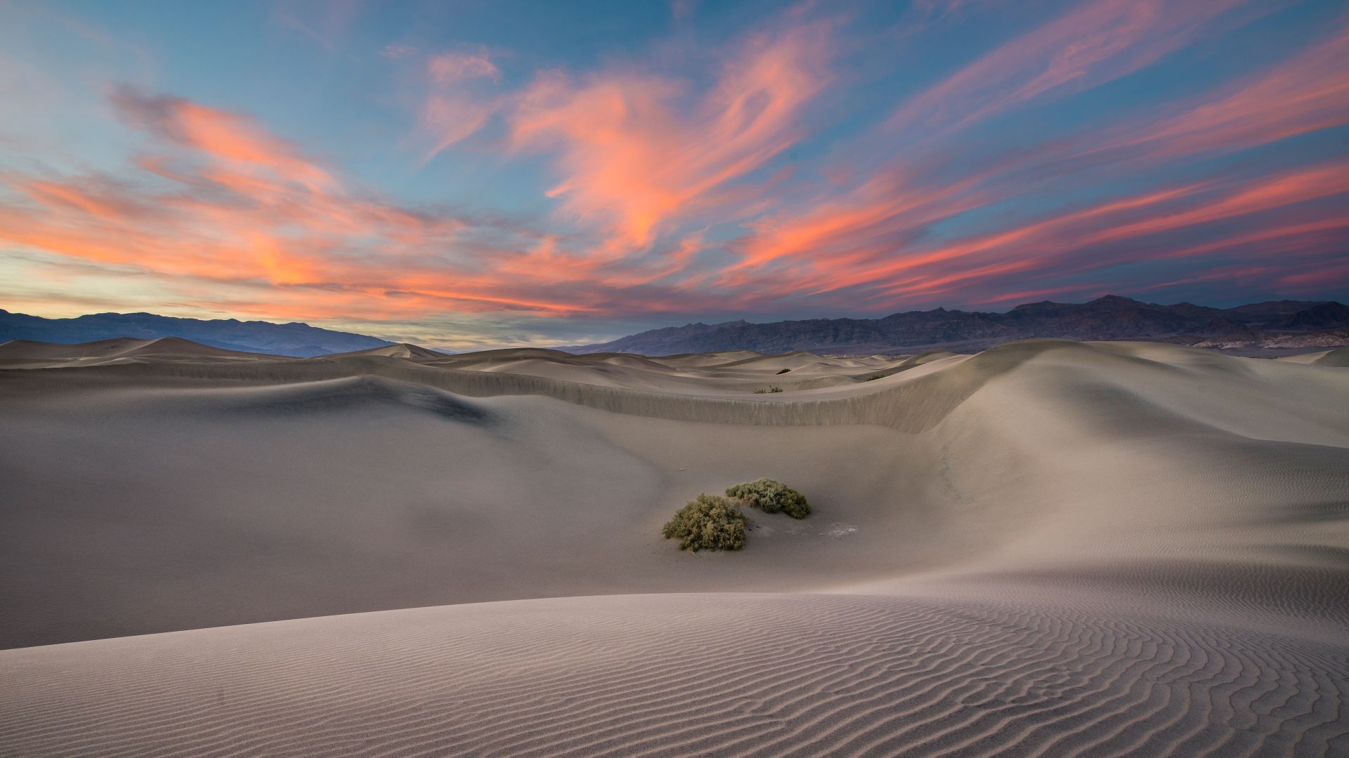 Dune di sabbia di Mesquite Flat nel Parco Nazionale della Valle della Morte, California, USA