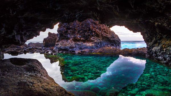 Cave on El Hierro Island, Canary Islands, Spain