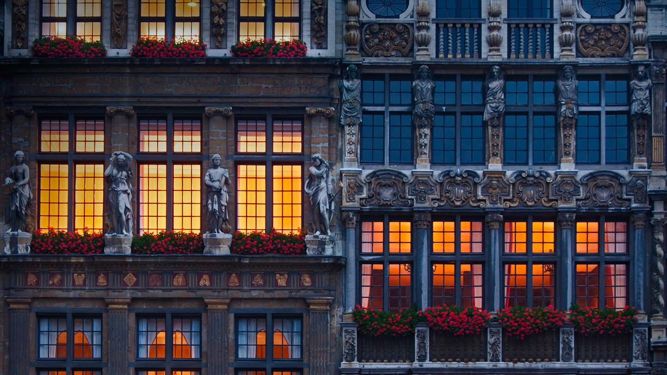 Buildings in the Grand Place, Brussels, Belgium