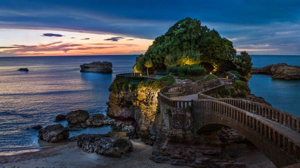Rocher de la Vierge in Biarritz, Pyrénées-Atlantiques, France
