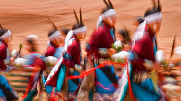 Dancing at the Gallup Inter-Tribal Indian Ceremonial in New Mexico